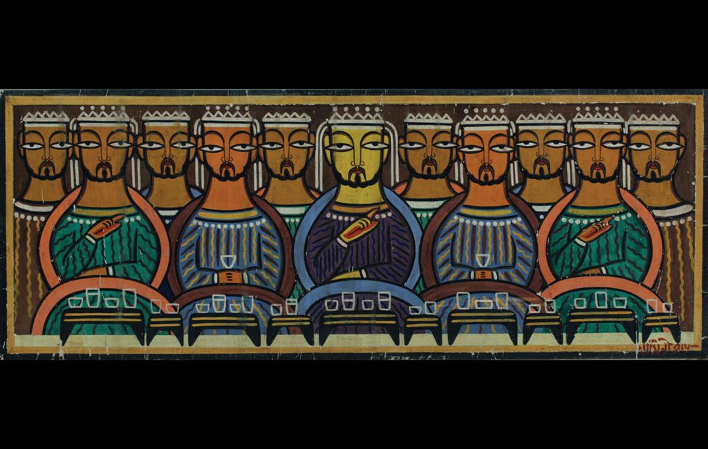 The Last Supper by Jamini Roy, who was greatly influenced by the Kalighat School.
