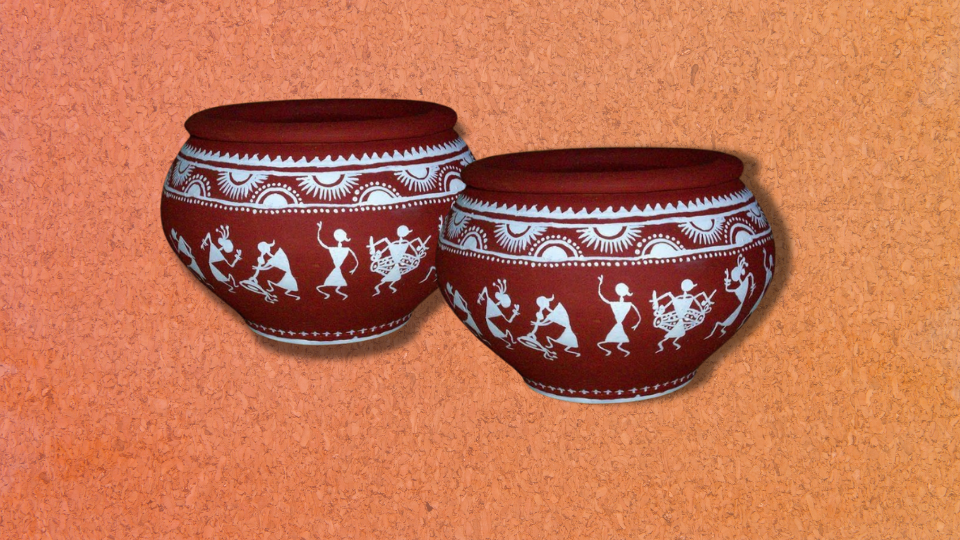  Warli On Earthern Pots