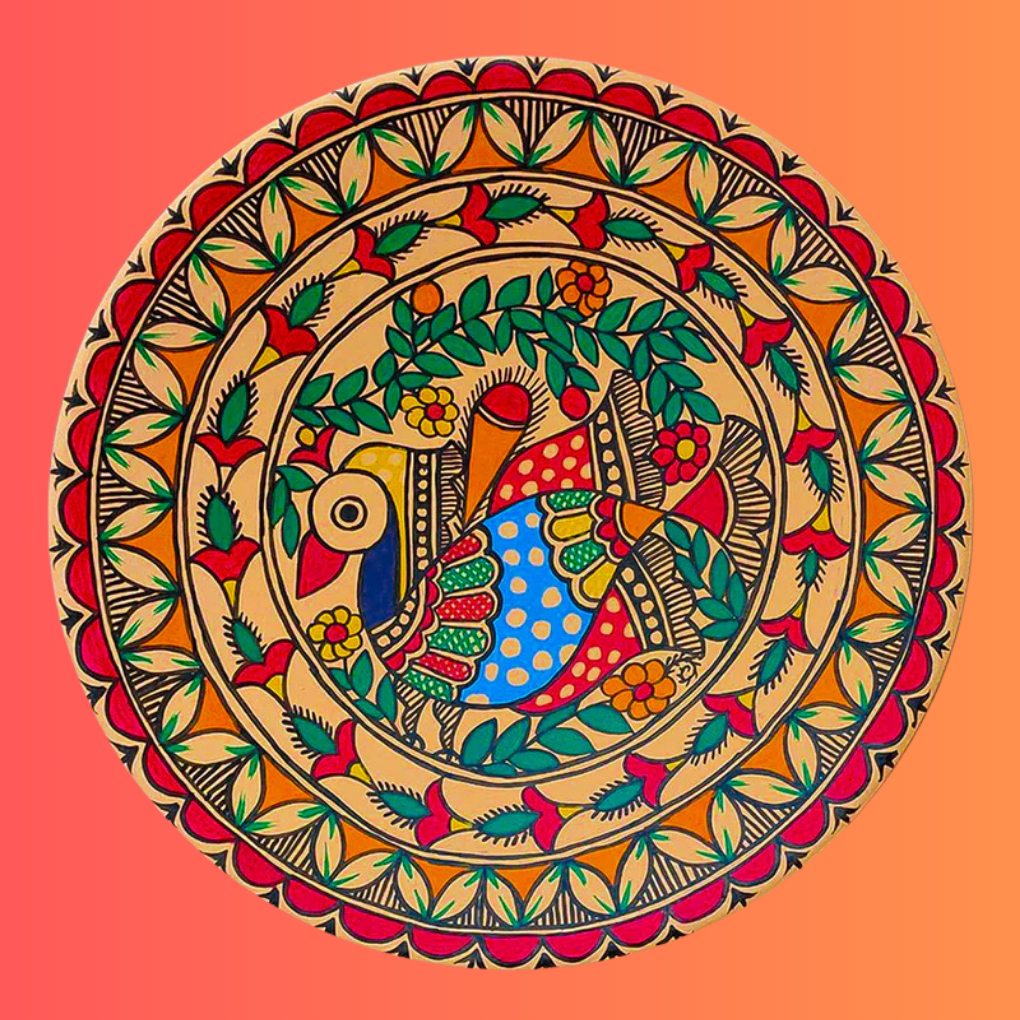 Madhubani Painting Terracotta Plate