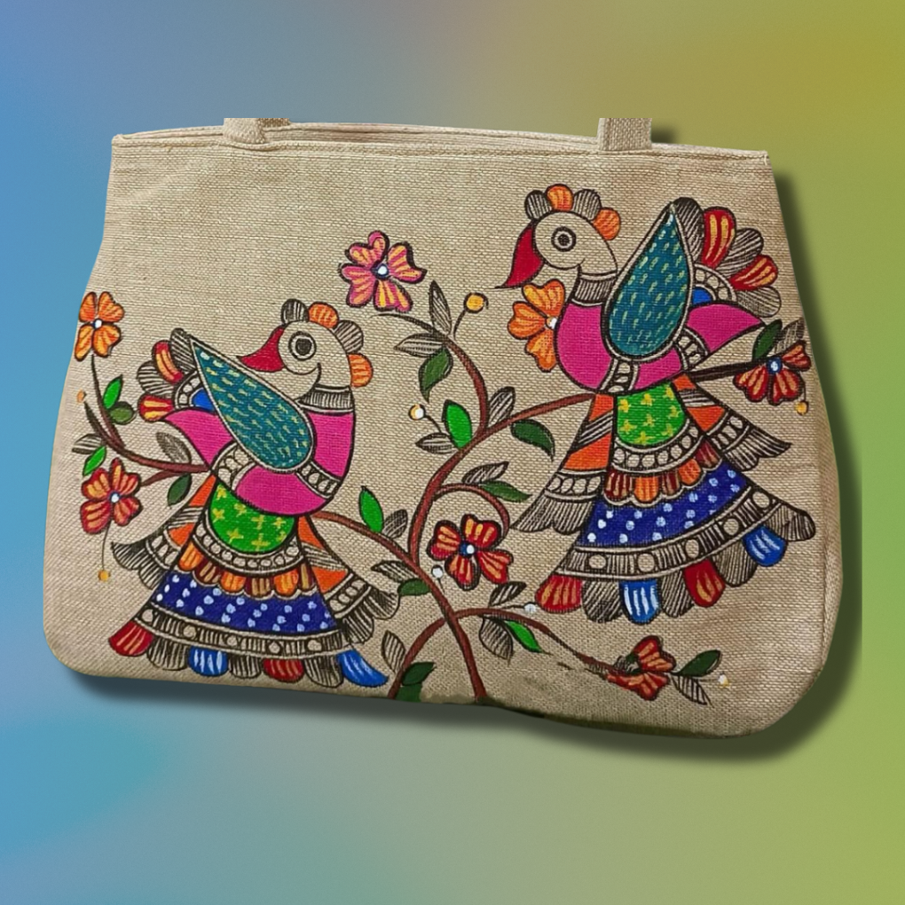 Madhubani Tote Bag Painting