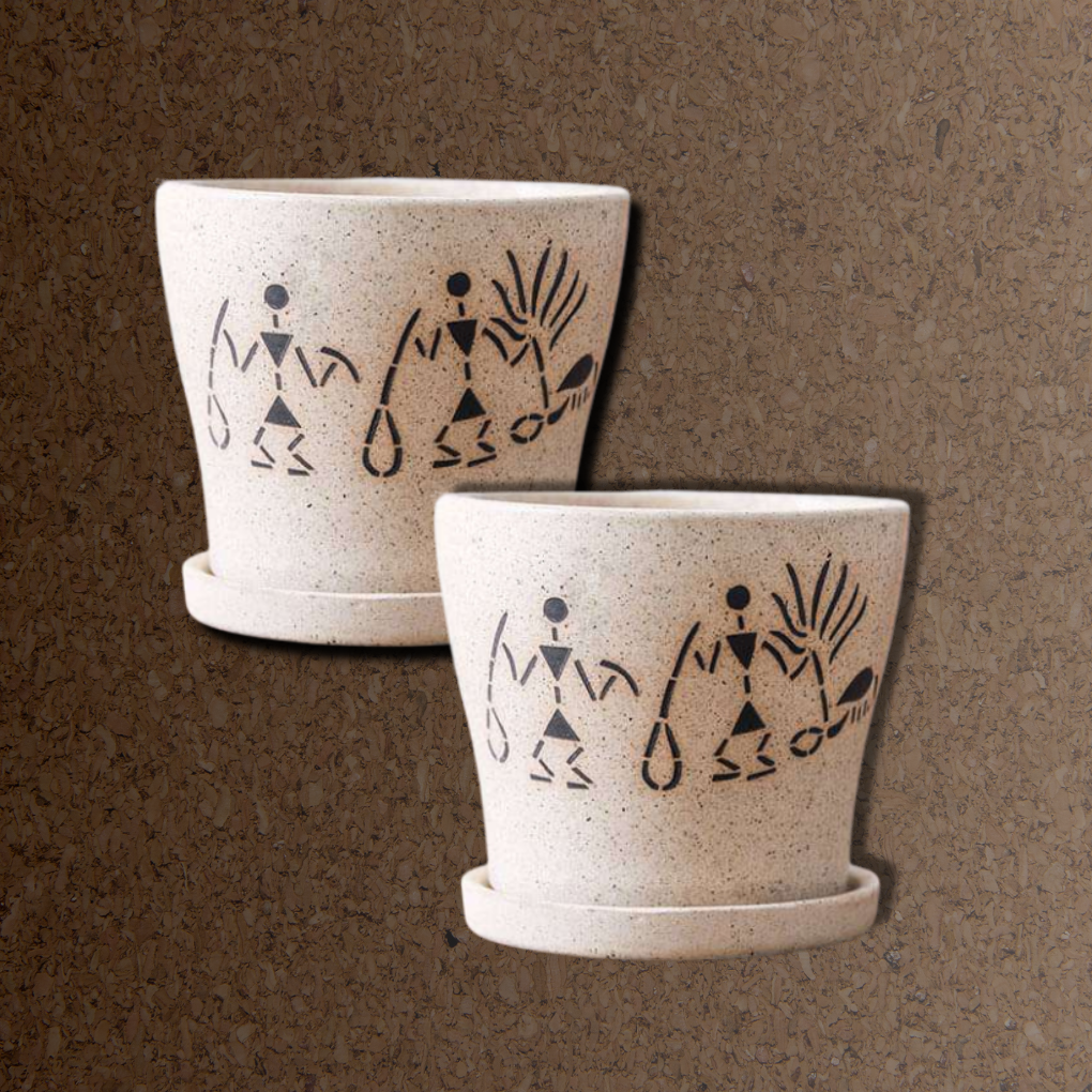 warli On Earthern Pots