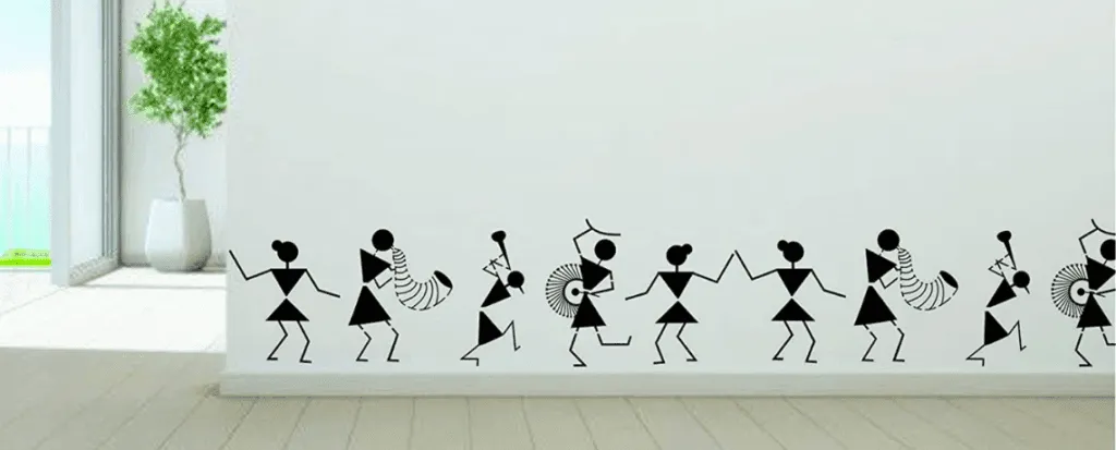 Warli art design brightening up dull spaces in the house.