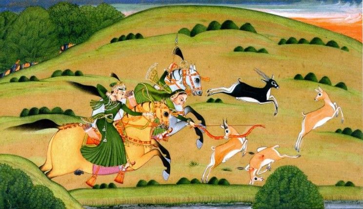 Hunting miniature painting
