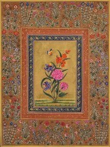 Rajasthani Miniature painting flowers