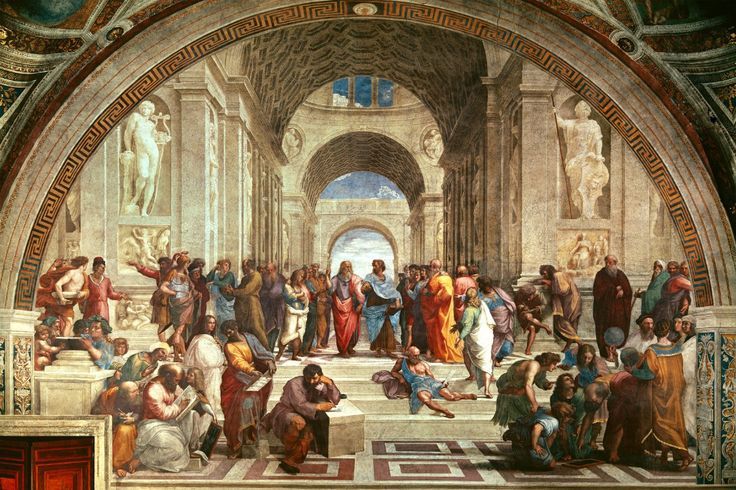 School of Athens by Raphael, an example of Mezzo Fresco