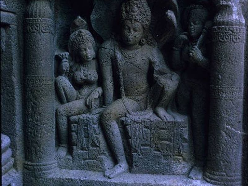 Naga couple in Ajanta Cave