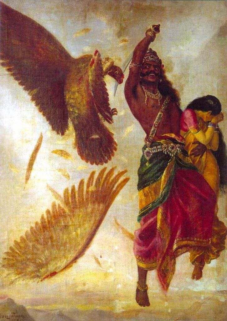 'Jatayu Vadh' by Raja Ravi Varma, 1895