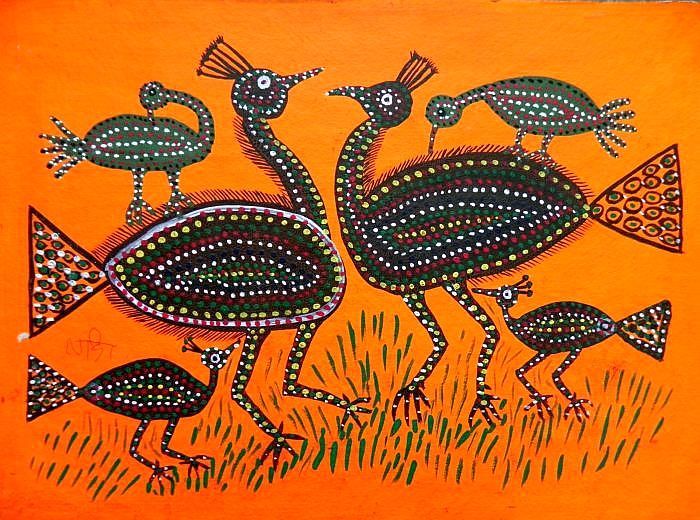 Wildlife in Bhil Painting