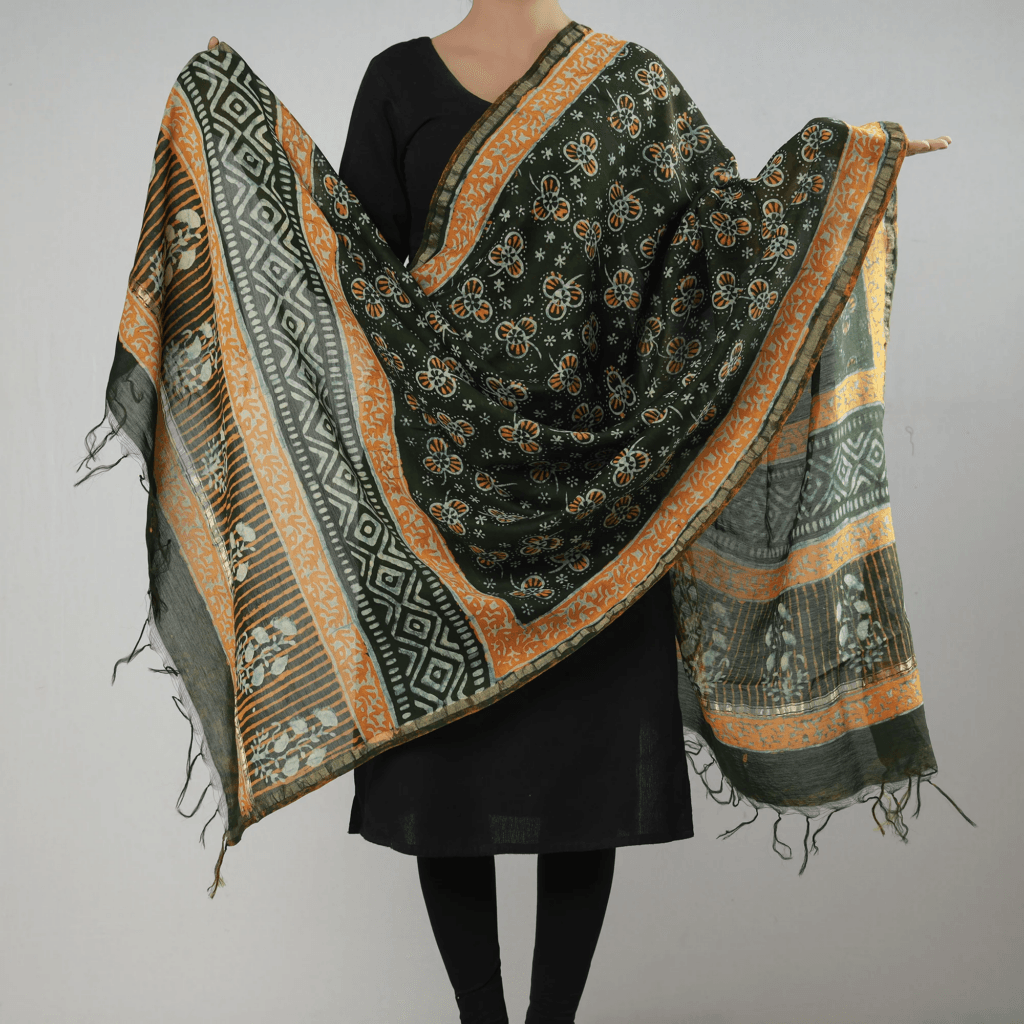 Dupatta with Bagru-style Printing