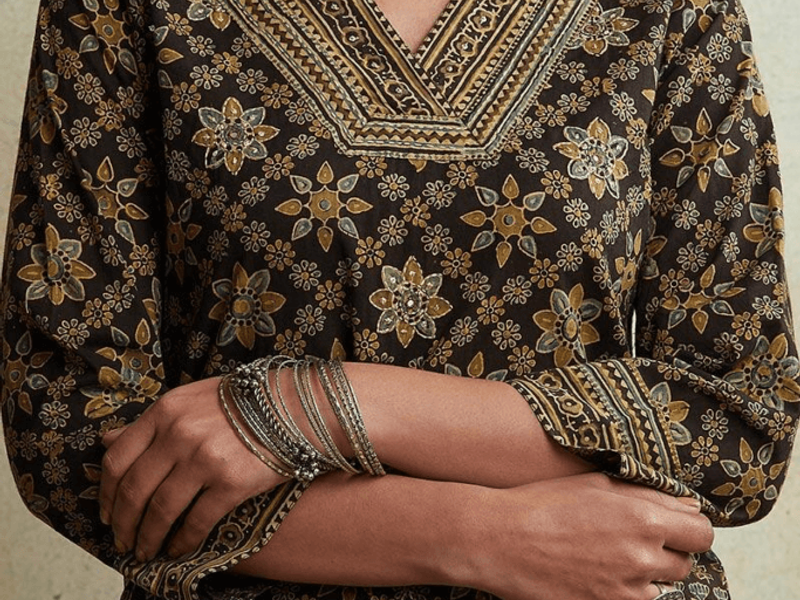 Kurta / Kurti with Ajrakh-style Printing