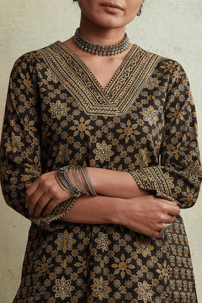 Kurta / Kurti with Ajrakh-style Printing