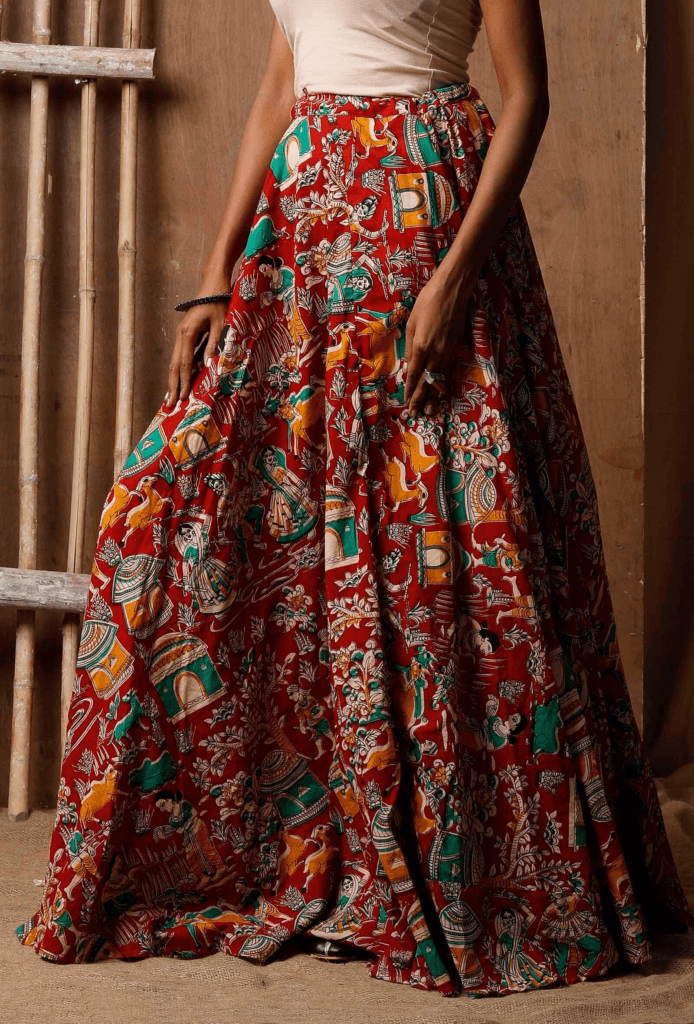 Skirt with Kalamkari Printing