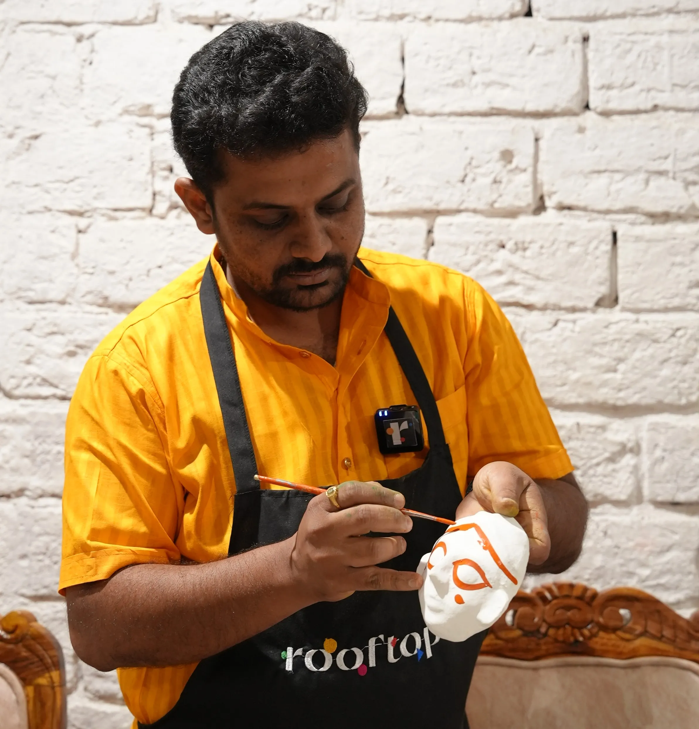 Traditional Cheriyal Mask Painting