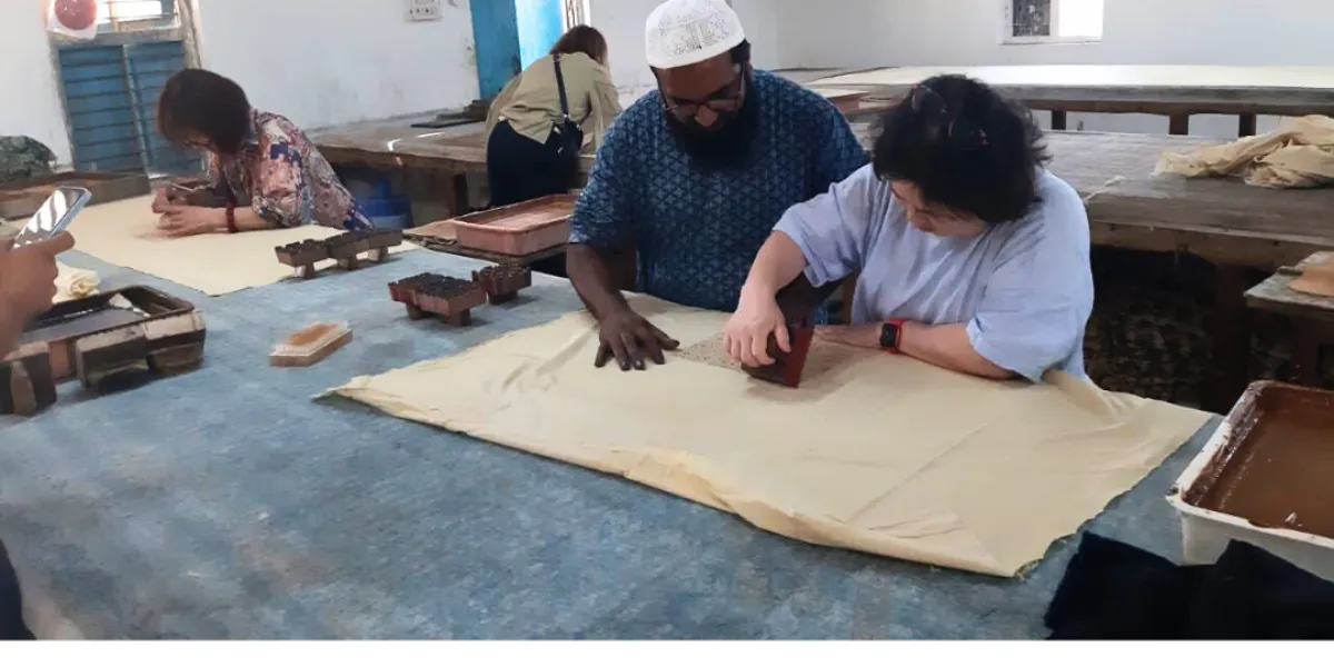 Ajrakh Block Printing