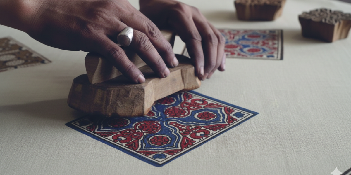 Ajrakh Block Printing