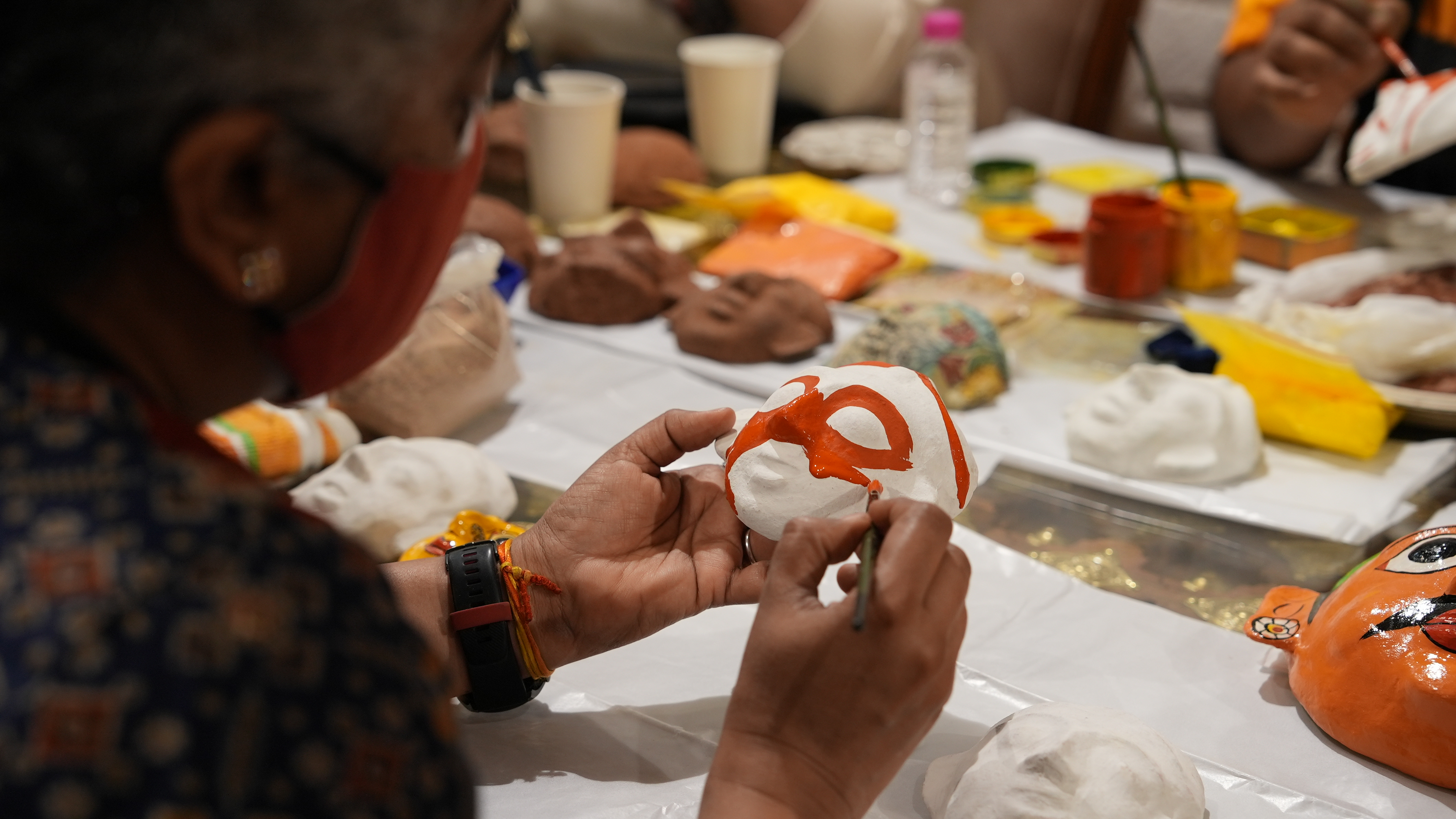 Traditional Cheriyal Mask Painting