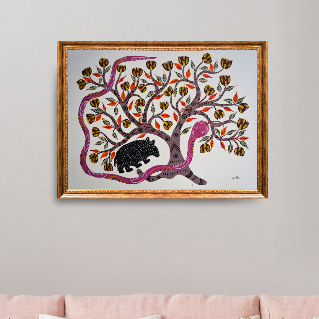 Bear and Snake Under Mahua Tree Product Image