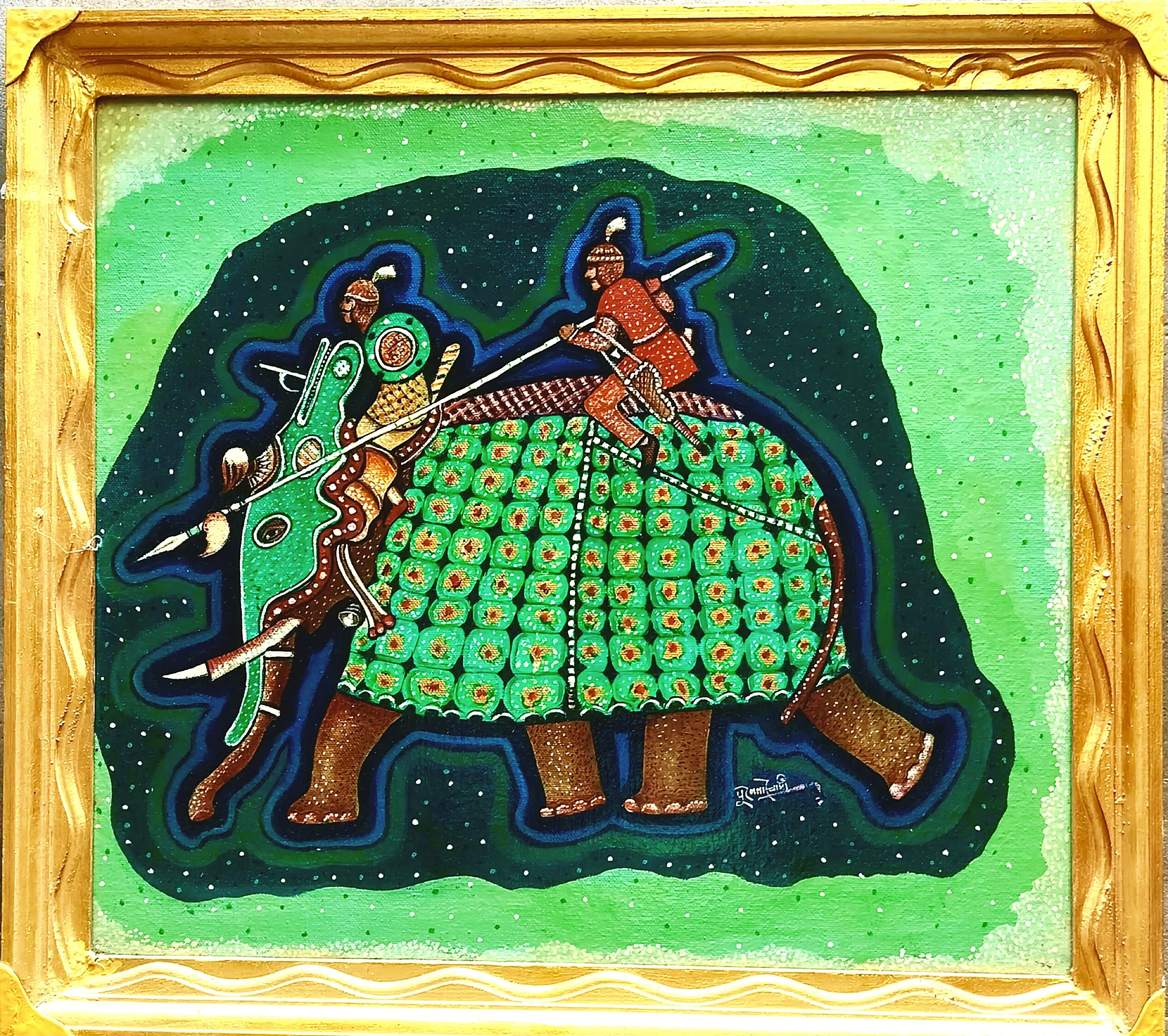 Elephant and ancient warrior