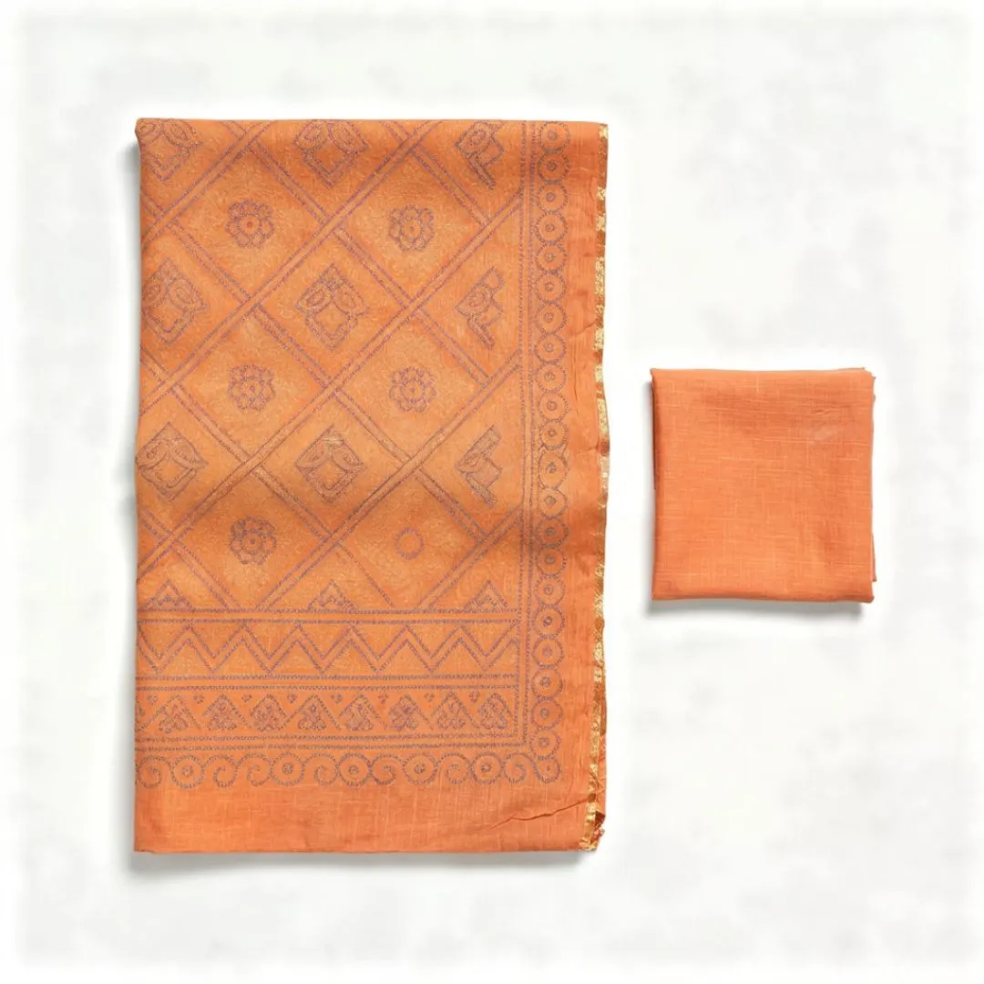 Traditional Chundari Bandhej Tie & Dye Chiffon Saree in Warm Red Tones with Matching Blouse (Unstitched)