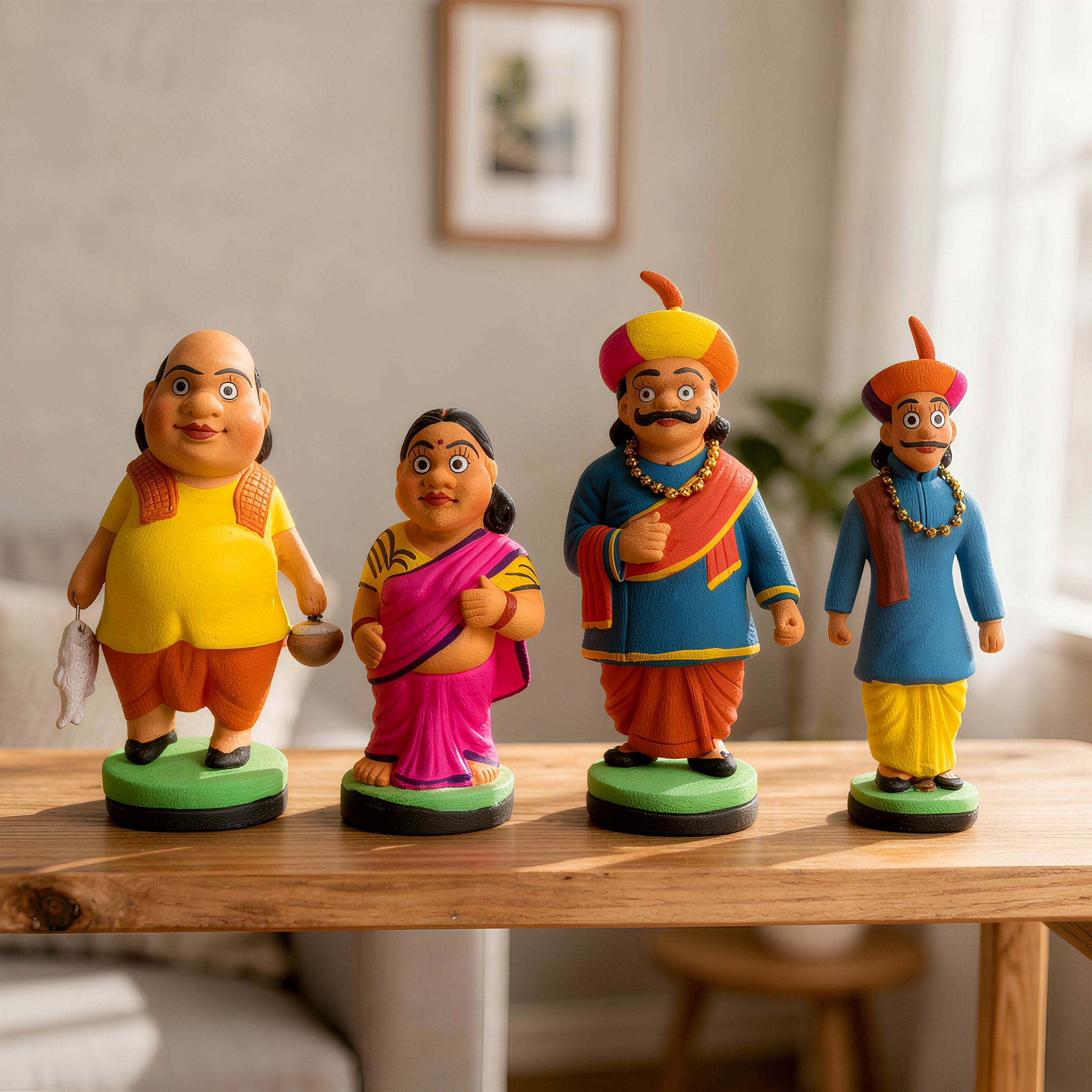 Maharashtrian Family Clay Dolls