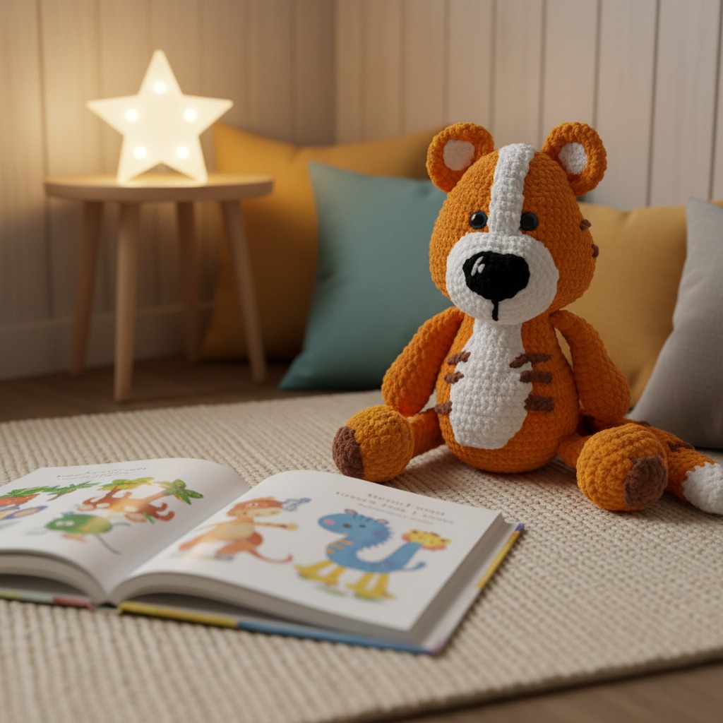 Crochet Tiger toy - Amigurumi plushie for kids- jungle animal- safari animal