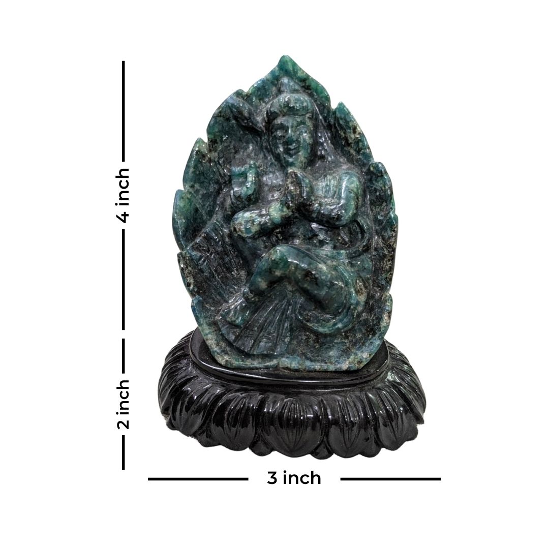 Abroad Black Jade Krishna Sculpture for Home Decor and Spiritual Spaces 
