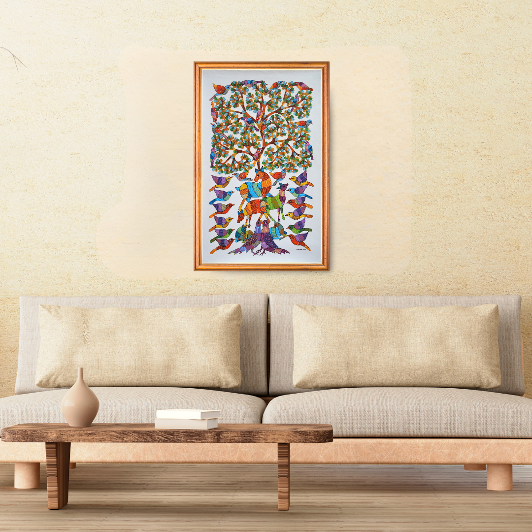 Harmony of deer and birds