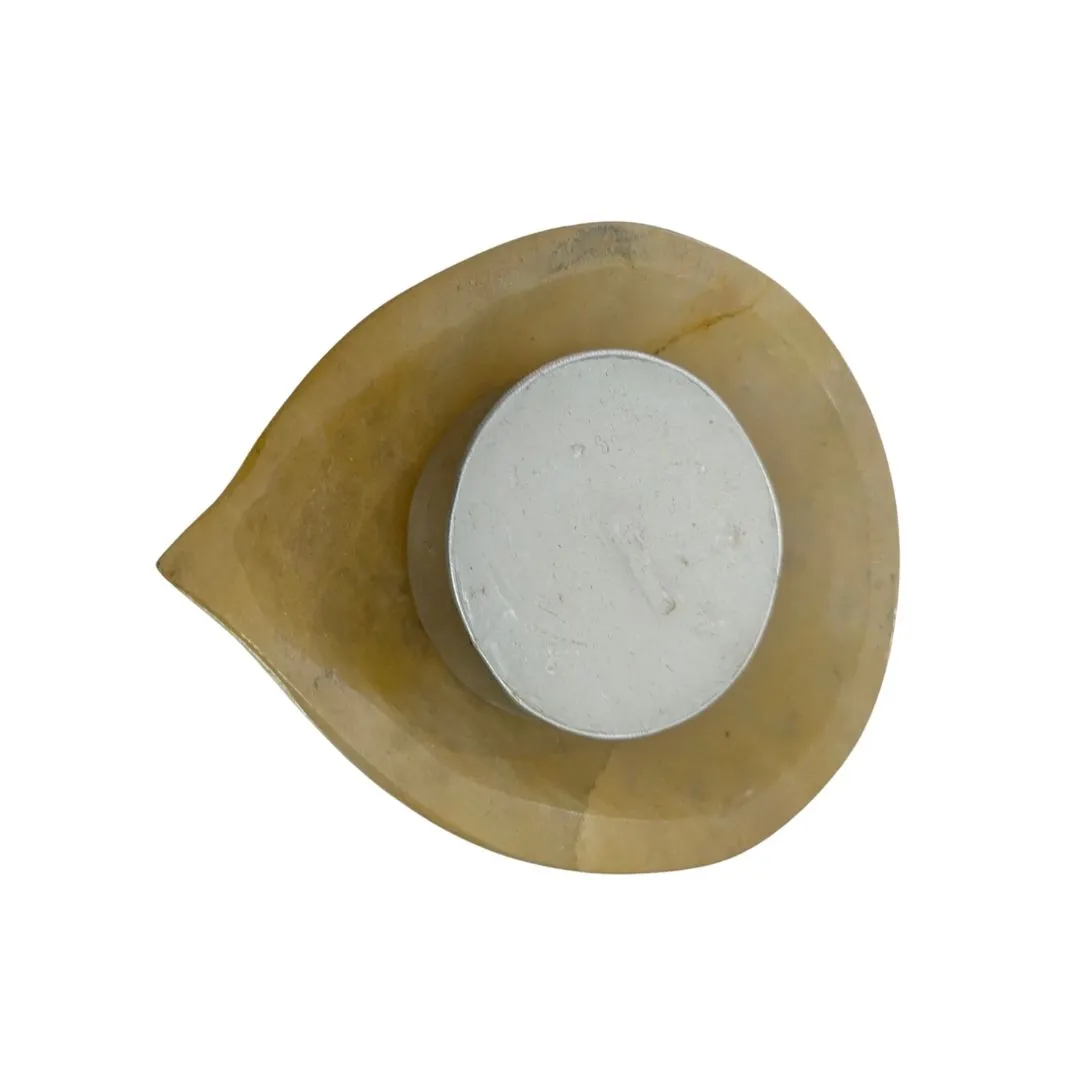 Yellow Quartz Tea Light Holder for Warm Ambient Decor