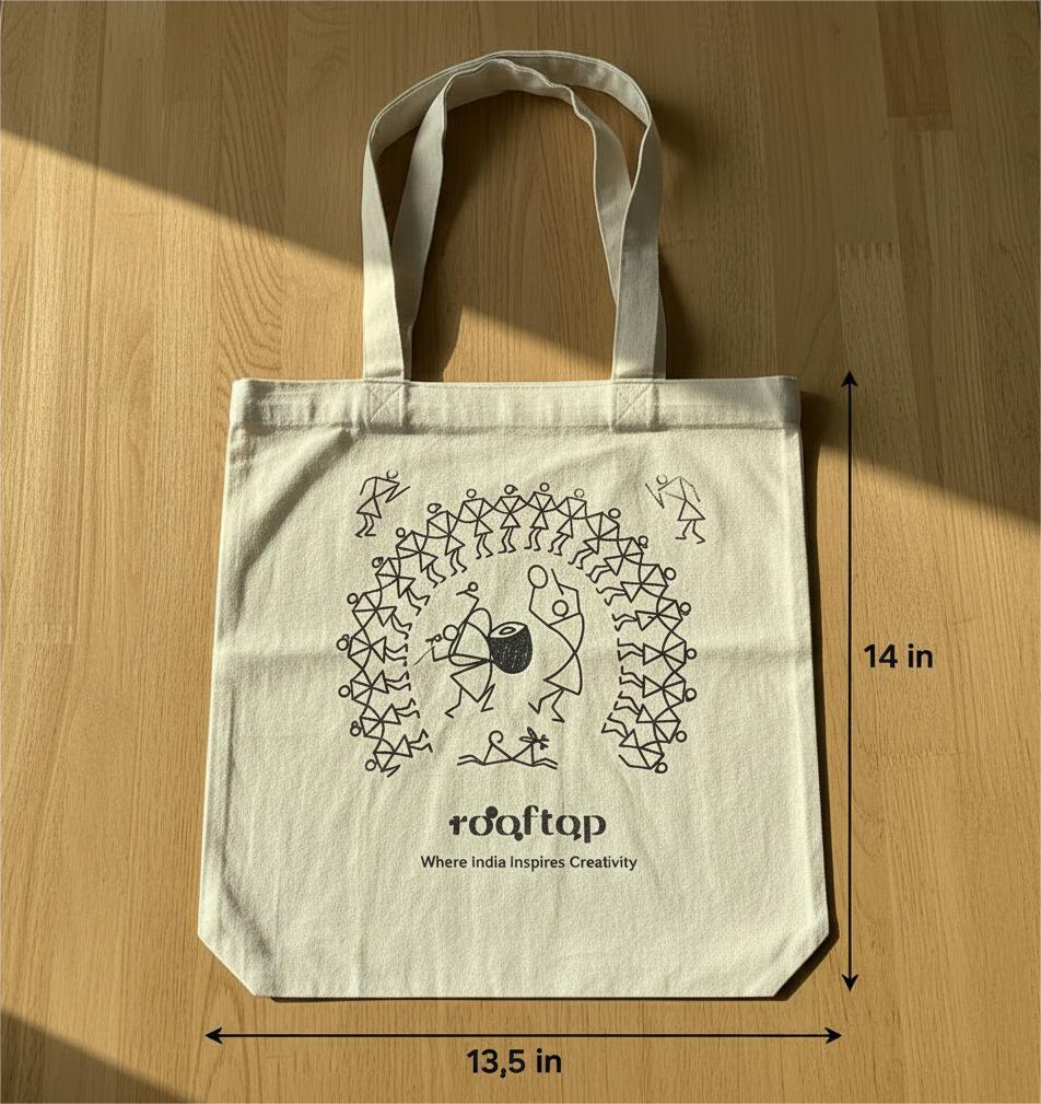 Warli Art DIY Canvas Tote Bag 