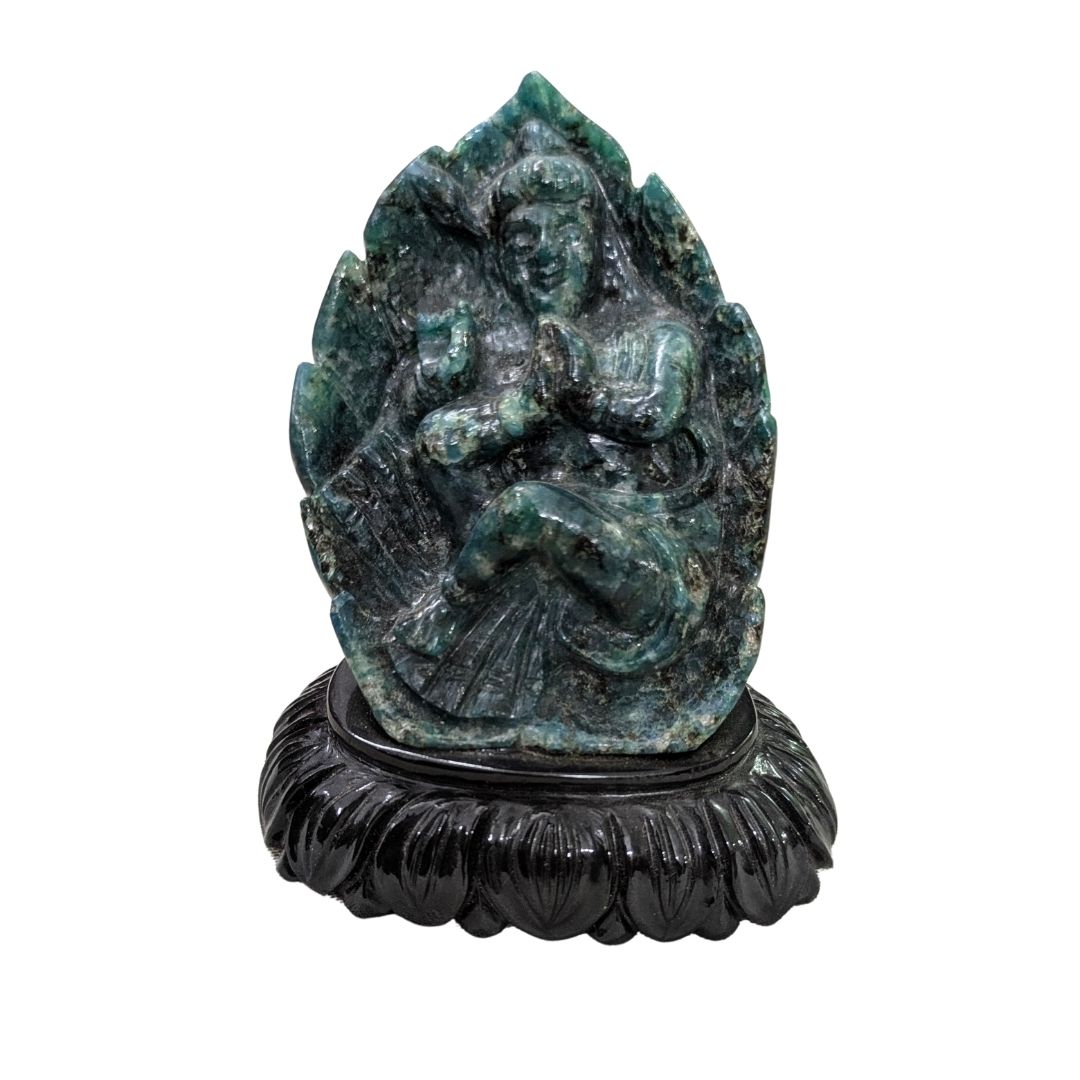 Abroad Black Jade Krishna Sculpture for Home Decor and Spiritual Spaces 
