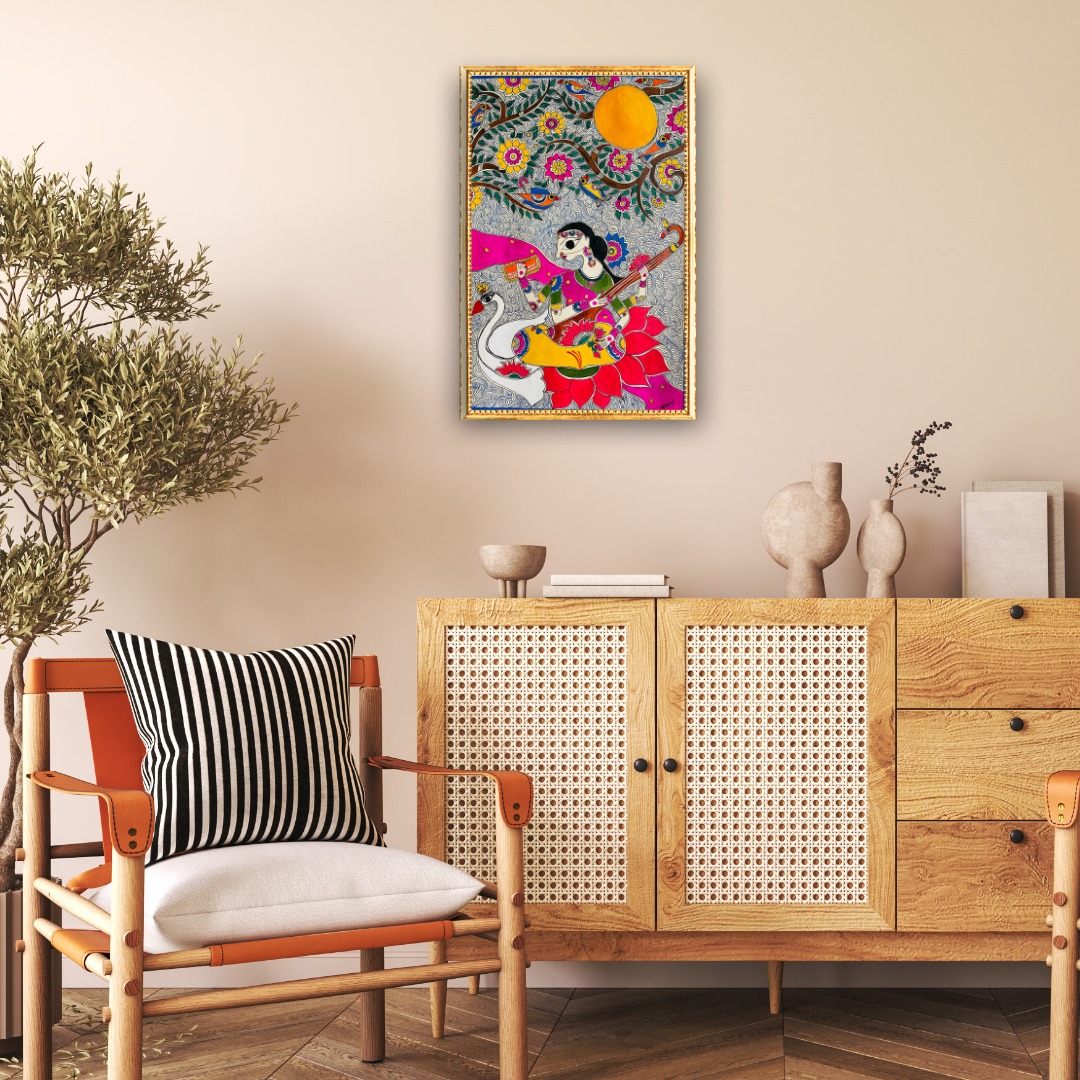 Madhubani Saraswati Painting 