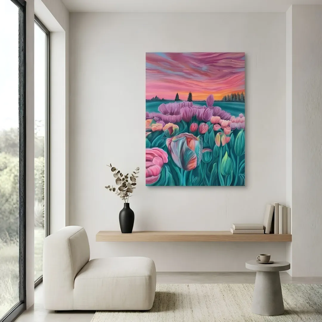 The Tulip Gardens of Kashmir Painting 