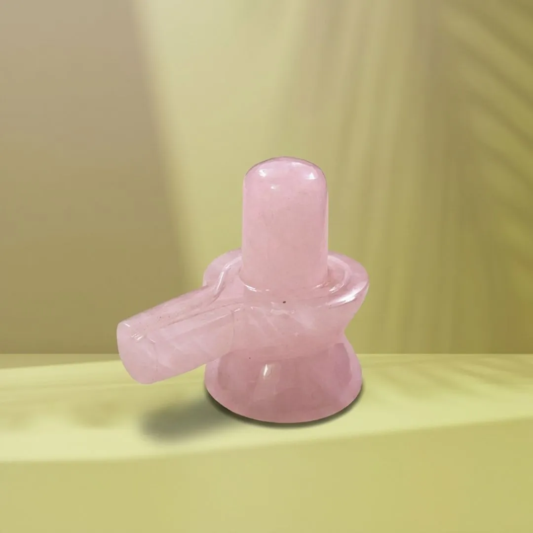 Rose Quartz Shivling for Spiritual Healing and Home Meditation Altars