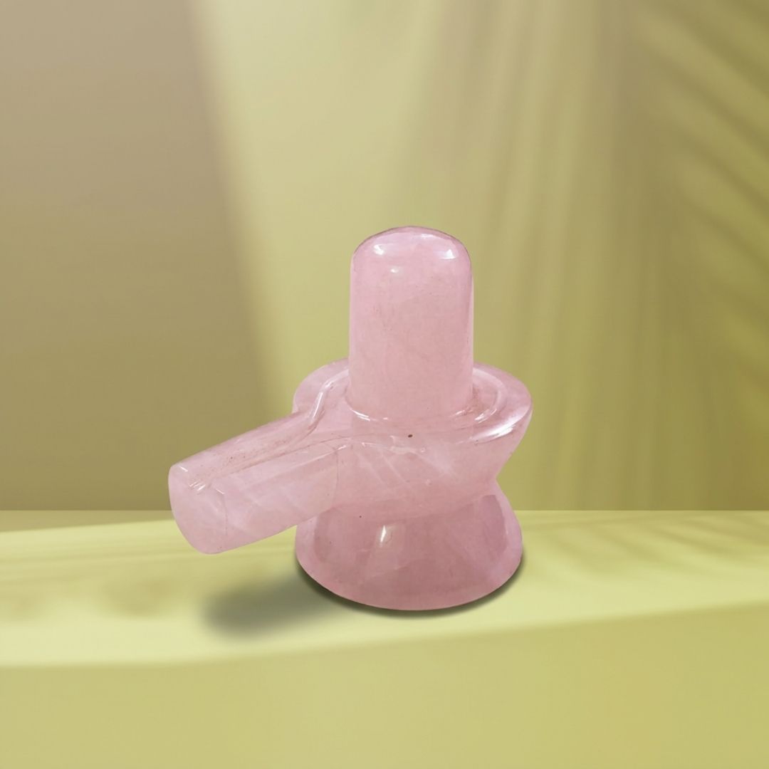 Rose Quartz Shivling for Spiritual Healing and Home Meditation Altars