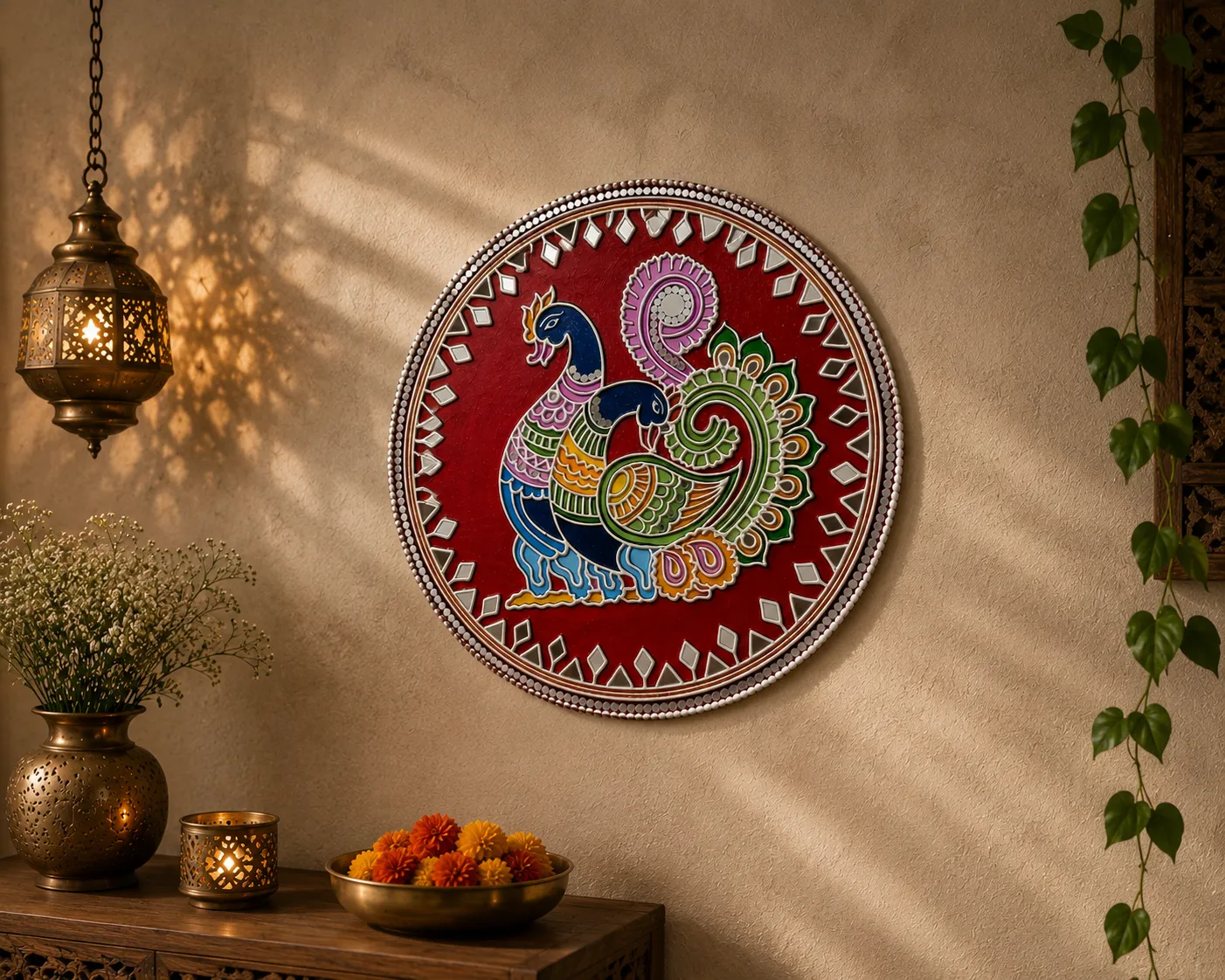 Lippan Kaam: Peacock in Colour
