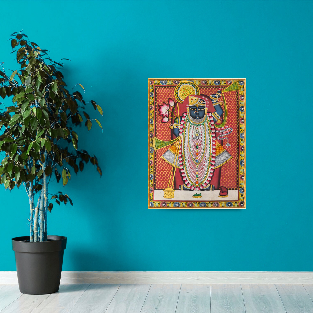 Pichwai Painting - Shrinathji, The Moonlit Majesty 