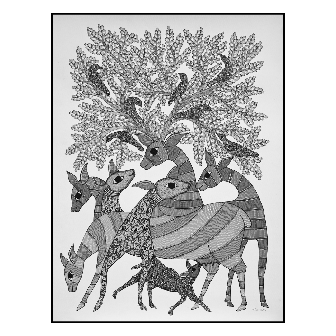 Deer Family under the tree