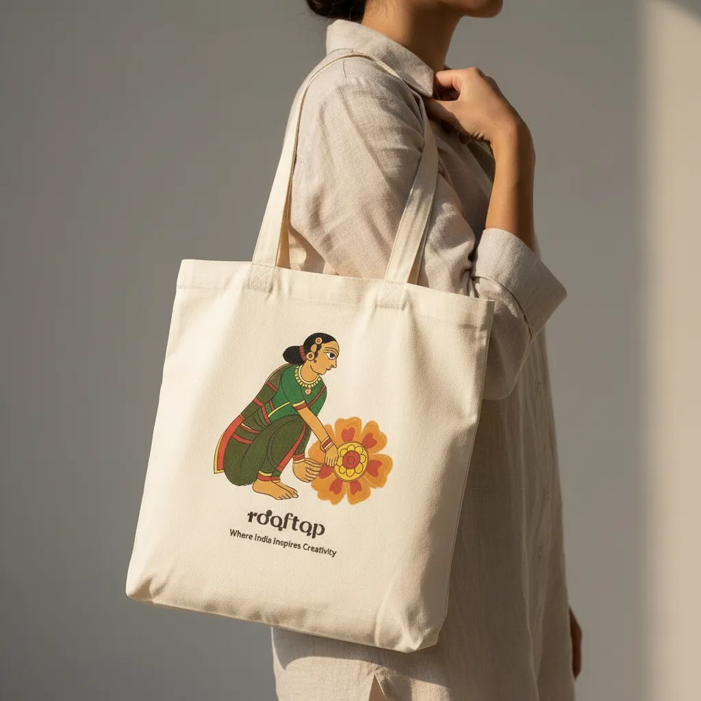 Cheriyal Art DIY Canvas Tote Bag 