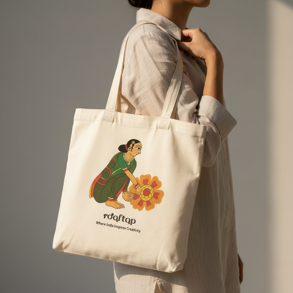 Cheriyal Art DIY Canvas Tote Bag 