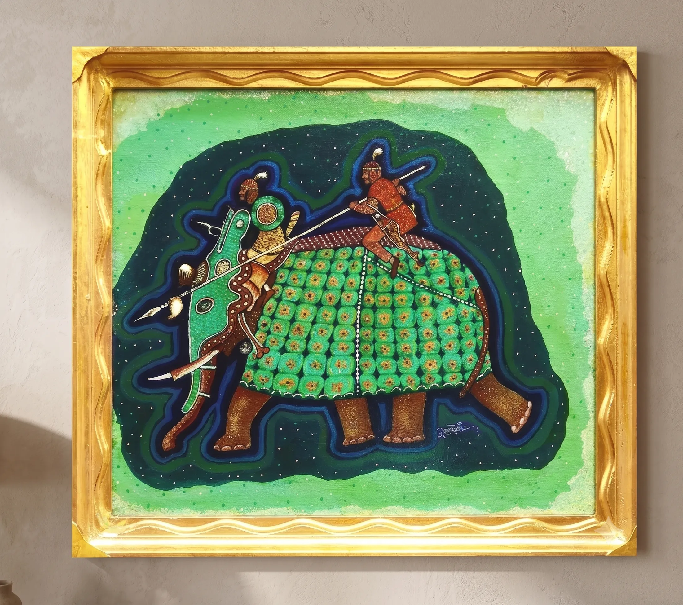 Elephant and ancient warrior