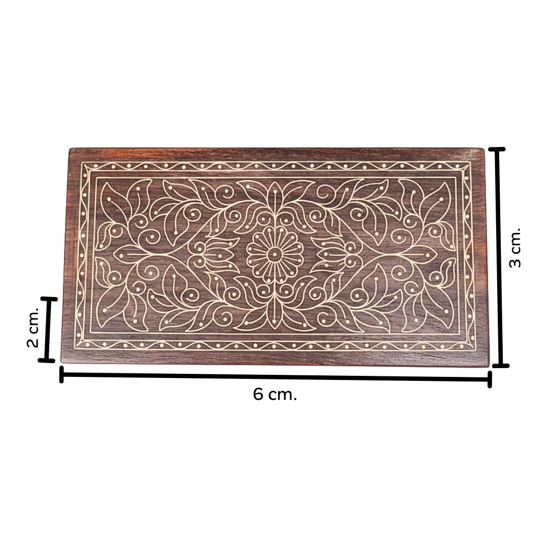 Floral Harmony Wooden Tarkashi Inlay Storage Box