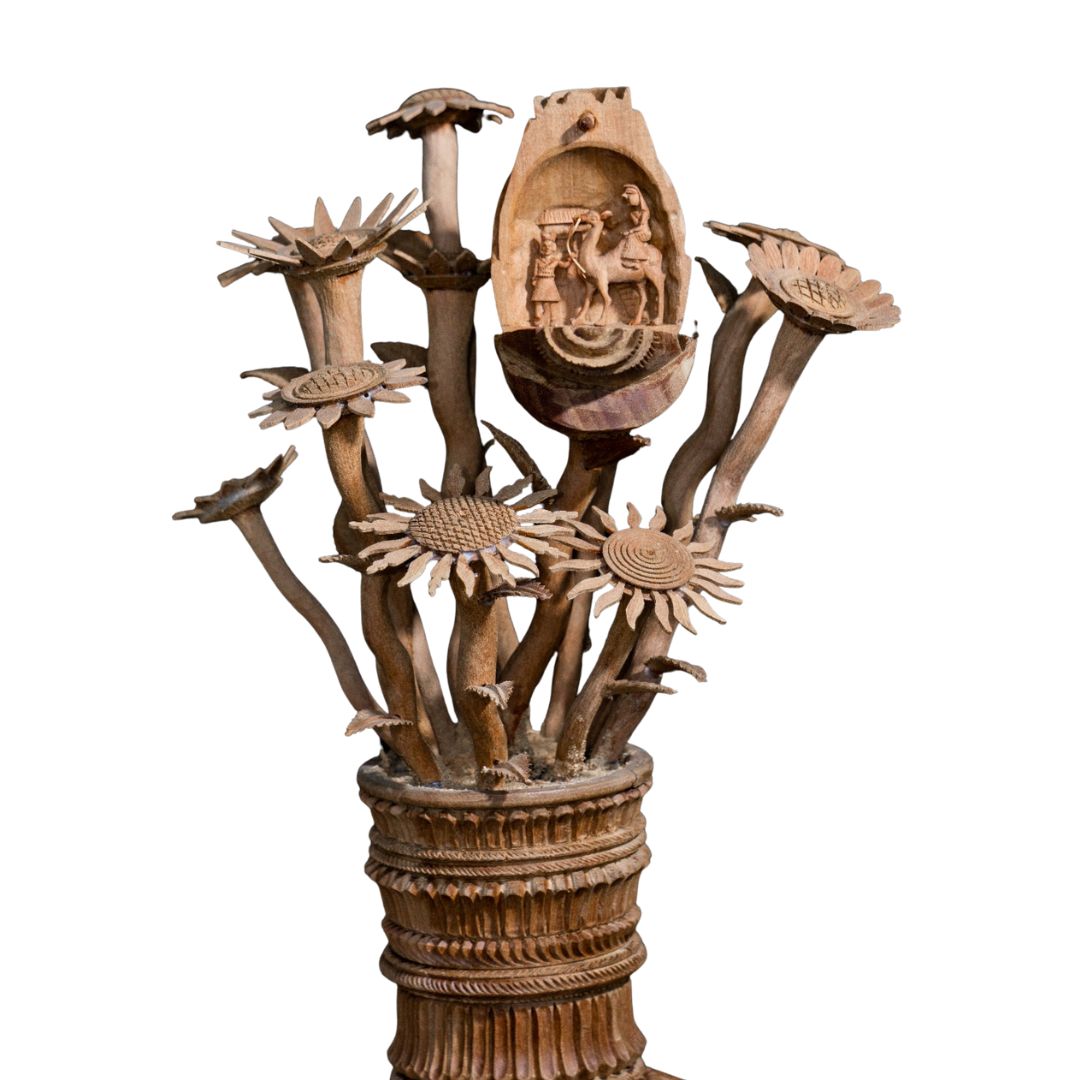 Pure Sandalwood Seven Wonders Decorative Sculpture 