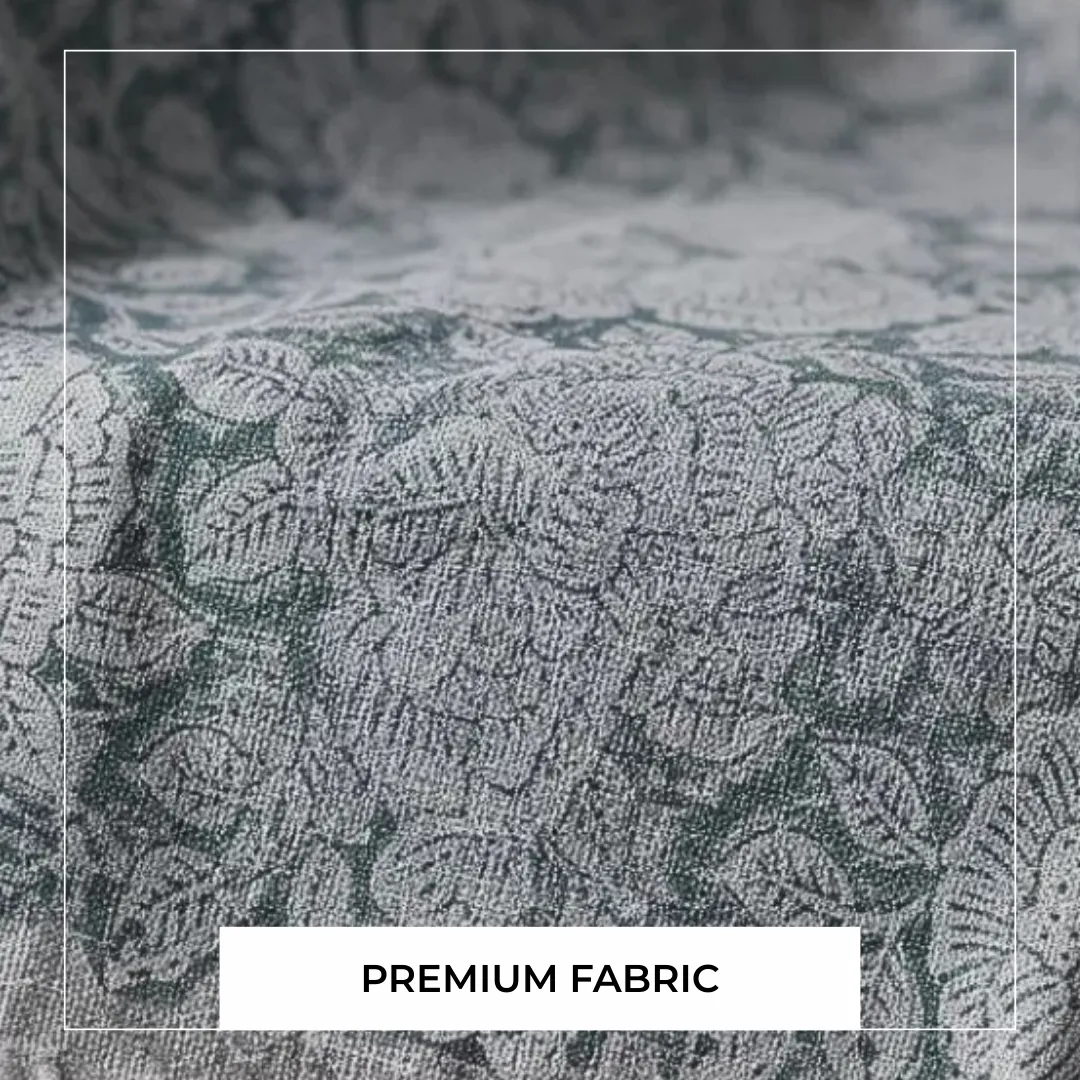 Single-Sided Hand Block Printed Mal Cotton Fabric – Blue Floral Motif | Sold Per Meter