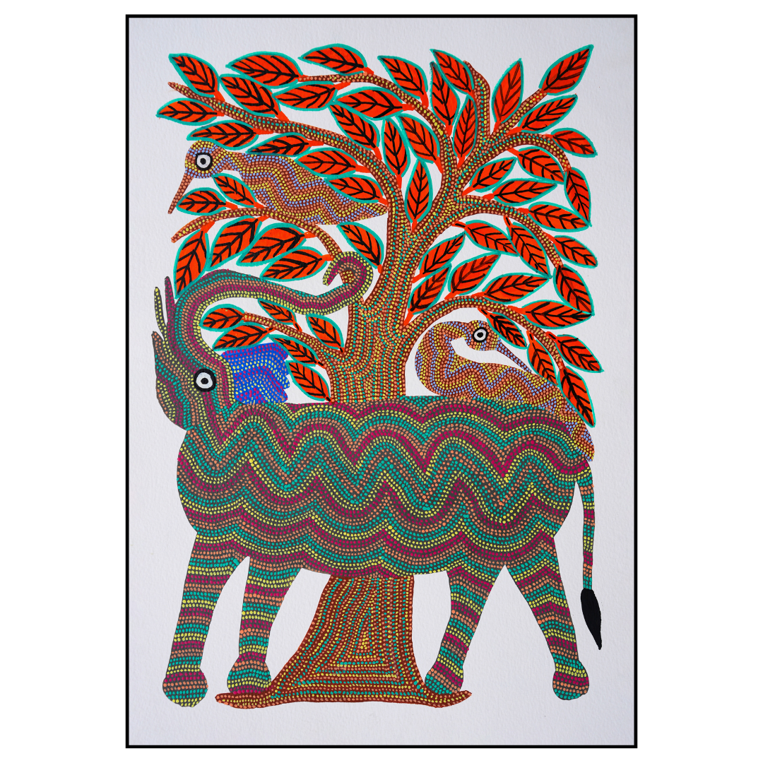 Elephant with Birds