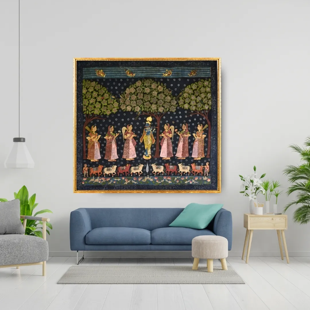 Krishna with Gopis Under Tree - 04