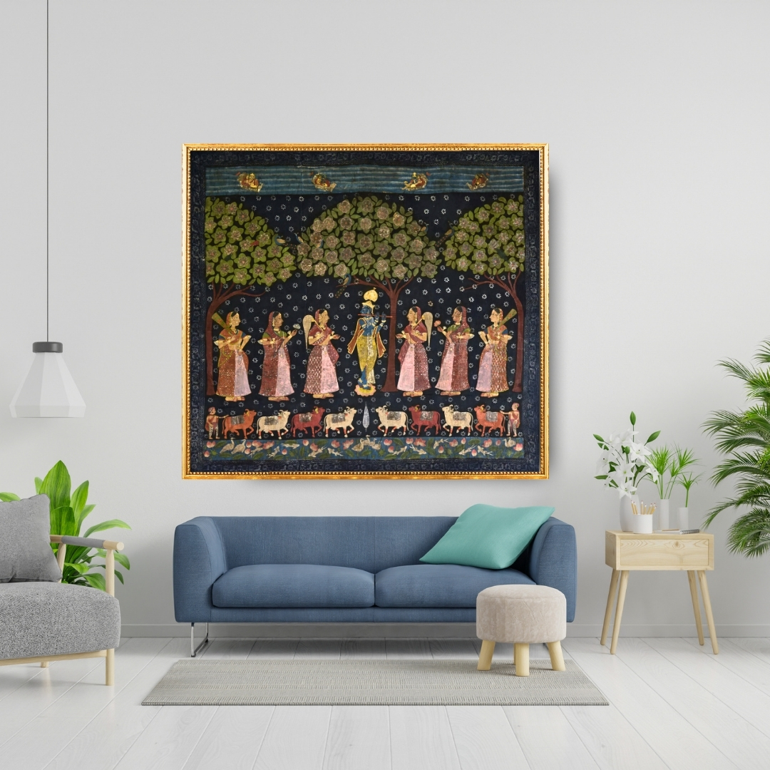 Krishna with Gopis Under Tree - 04