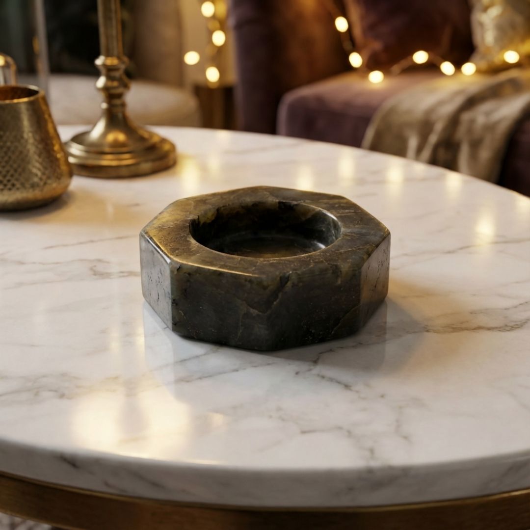 Blue Quartz Tea Light Candle Holder