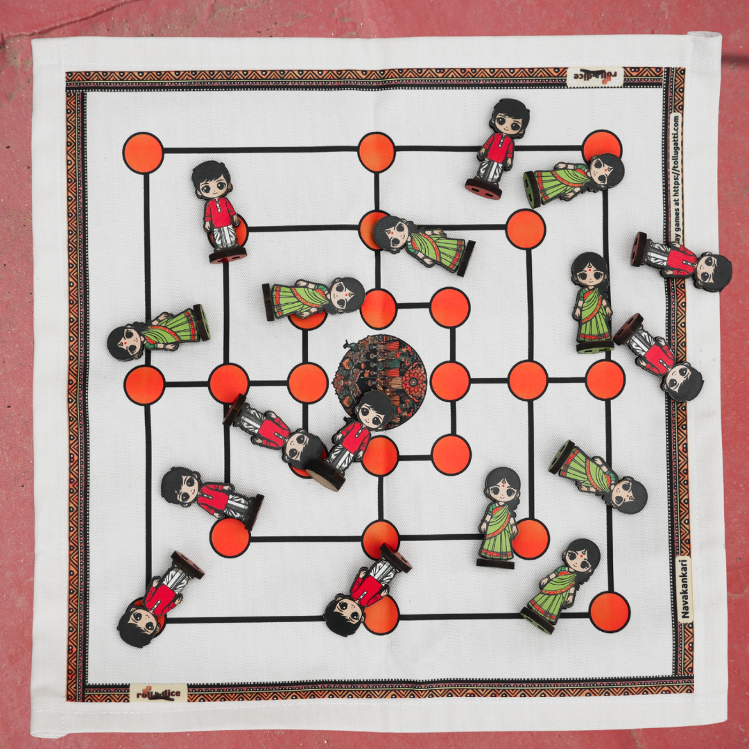 Classic Navakankari Board Game | Nine Men’s Morris | Traditional Strategy Game