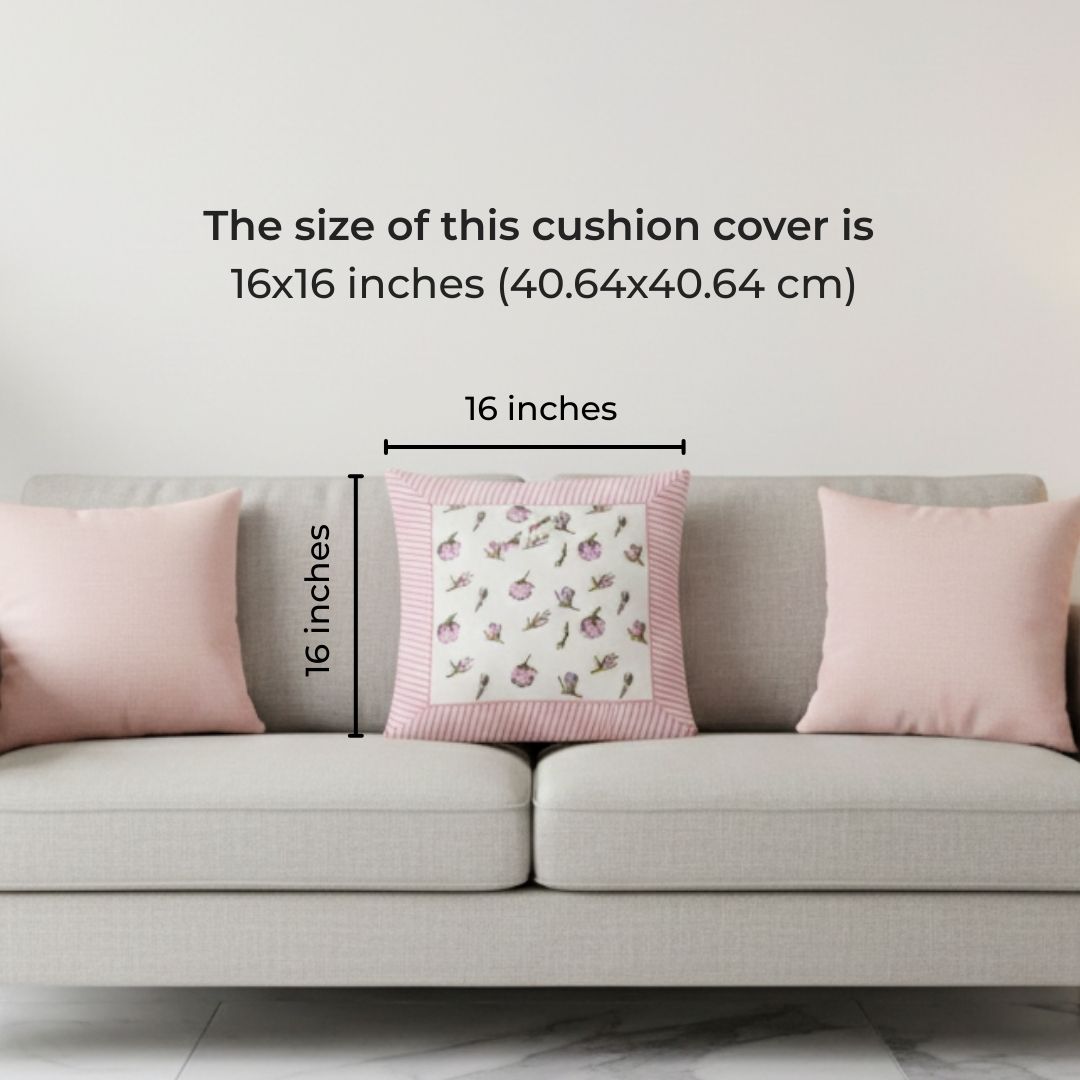 South Cotton Floral Block Printed Cushion Covers (Set of 2)