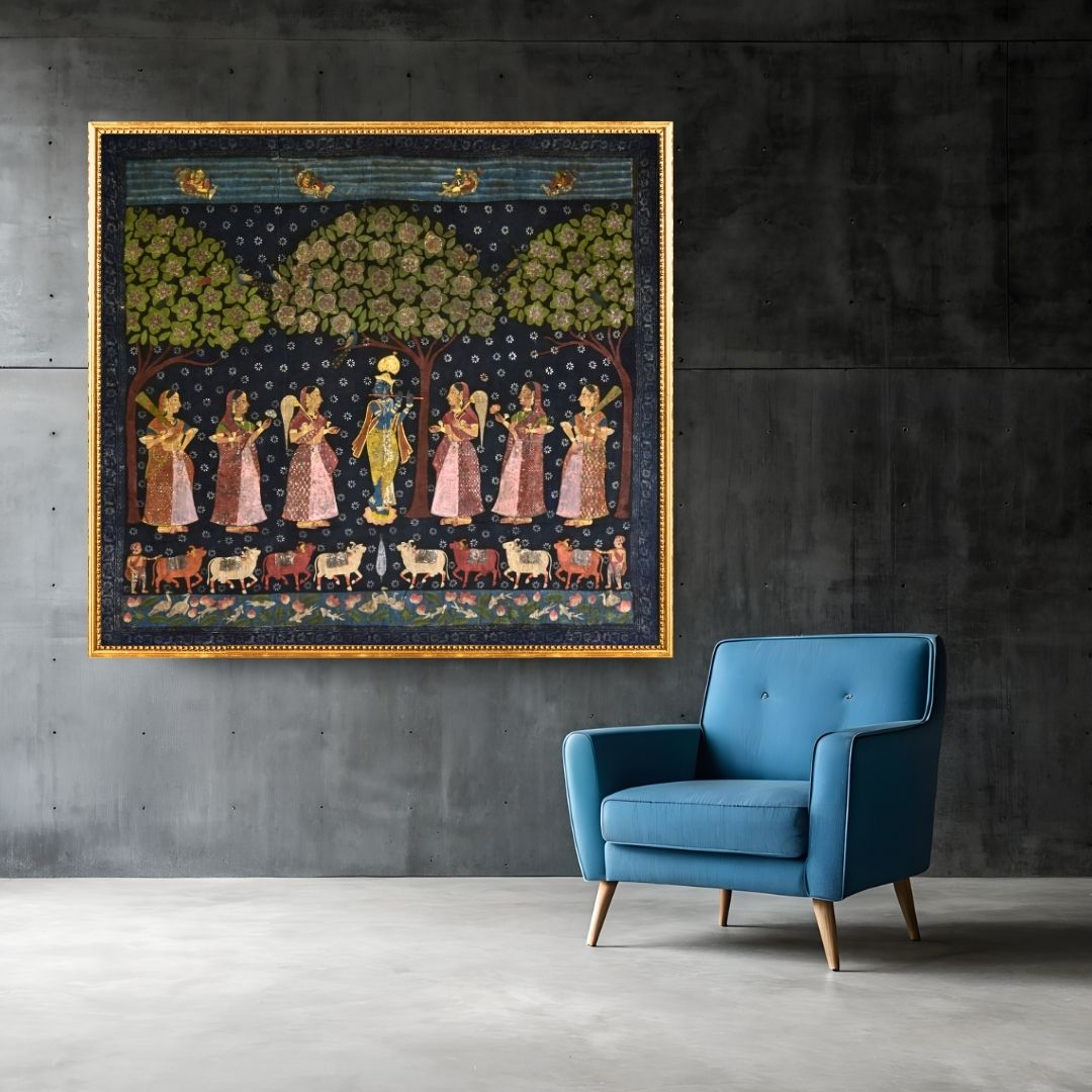 Krishna with Gopis Under Tree - 04